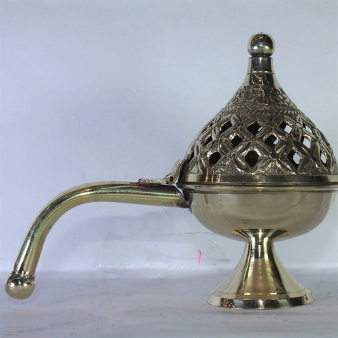 Brass Dhuna Dhoop Dani with Handle 216g