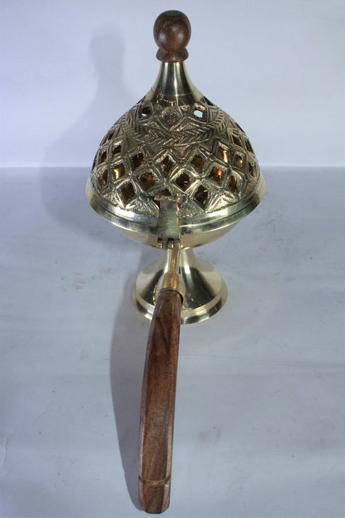 Brass Dhuna Dhoop Dani with Handle 341g