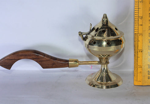 Brass Dhuna Dhoop Dani with Handle 177g