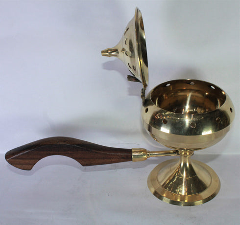 Brass Dhuna Dhoop Dani with Handle 323g