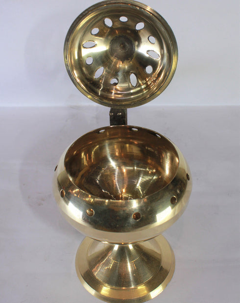 Brass Dhuna Dhoop Dani with Handle 323g