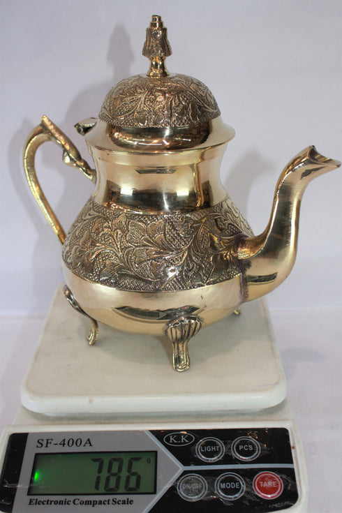 Brass Designer Tea Pot Ketali Kettle 786g