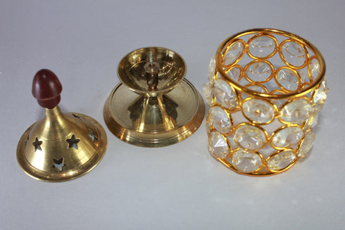 Brass Crystal Akhand Jyoti Diya 129g
