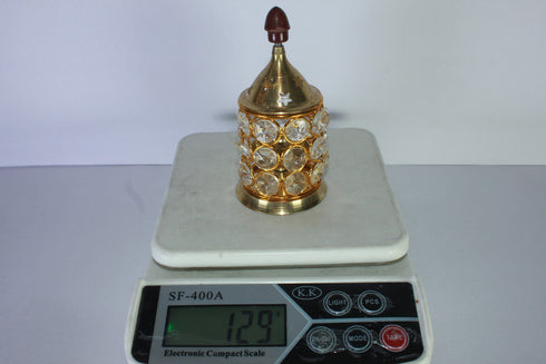 Brass Crystal Akhand Jyoti Diya 129g