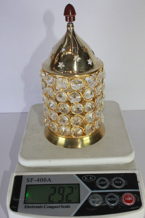 Brass Crystal Akhand Jyoti Diya 292g