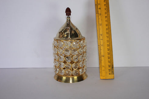 Brass Crystal Akhand Jyoti Diya 292g