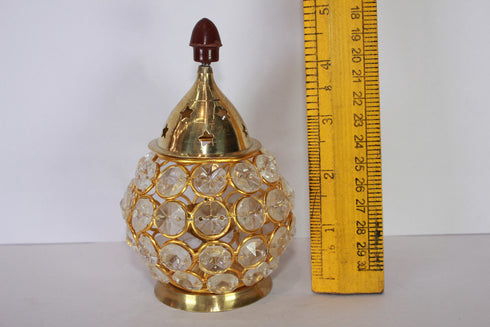 Brass Crystal Akhand Jyoti Diya 166g