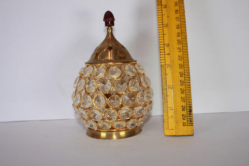 Brass Crystal Akhand Jyoti Diya 263g