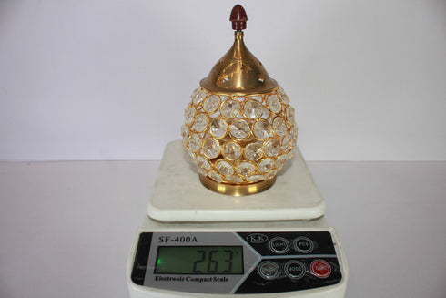Brass Crystal Akhand Jyoti Diya 263g