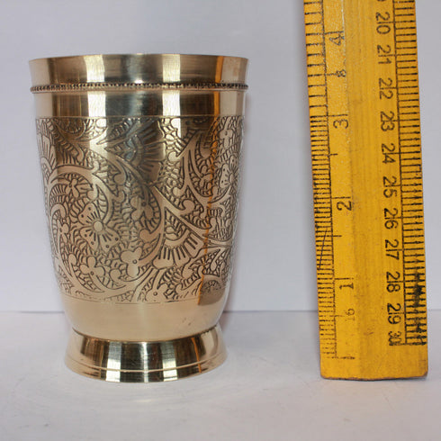 Mughal Design Etching Brass Glass 178g(Pack of 16)