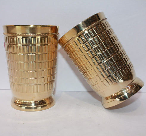 Brass Glass with Nakashi Design 181g(Pack of 16)