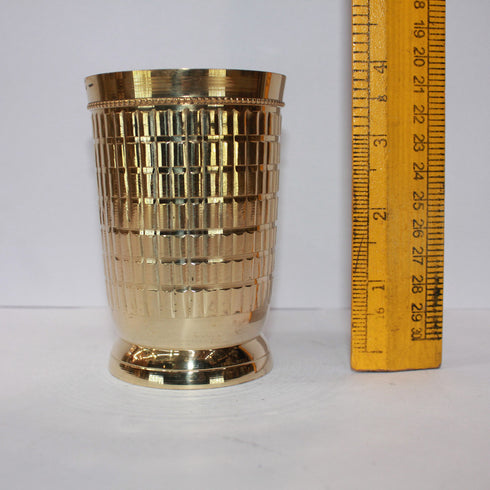 Brass Glass with Nakashi Design 181g(Pack of 16)