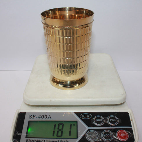 Brass Glass with Nakashi Design 181g(Pack of 16)