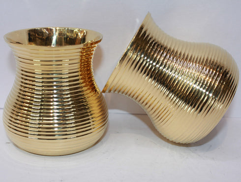 Brass Lining Design Glass Set of 2 207g