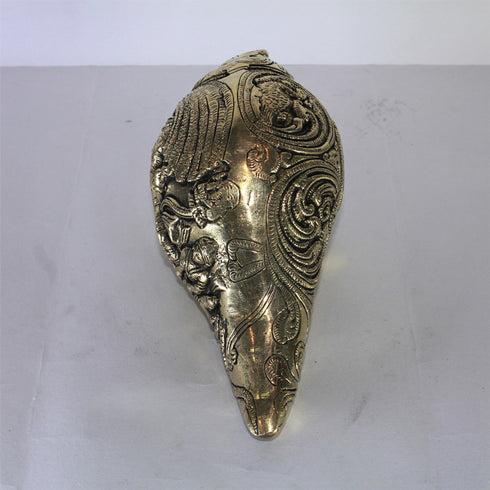 Brass Conch Shell | Pooja Shankh With Lord Vishnu 1634g