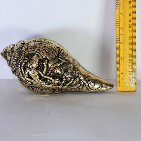 Brass Conch Shell | Pooja Shankh With Lord Vishnu 1634g