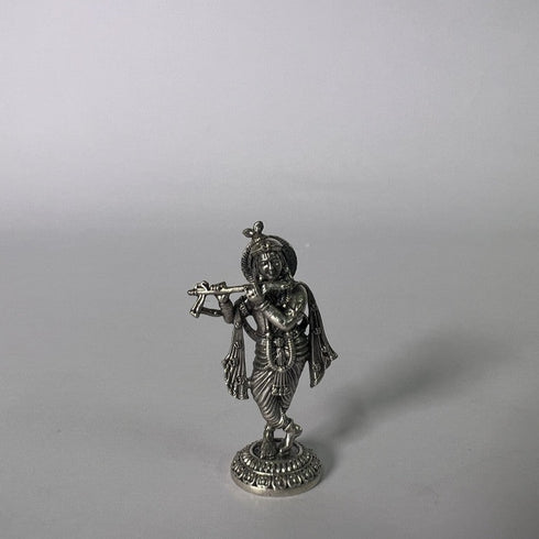 Pure Silver 92.5 Krishna Antique Idol 8.36g