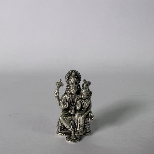 Pure Silver Laxminarasimha Swami Oxidized Antique 19.68g