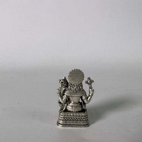 Pure Silver Laxminarasimha Swami Oxidized Antique 19.68g