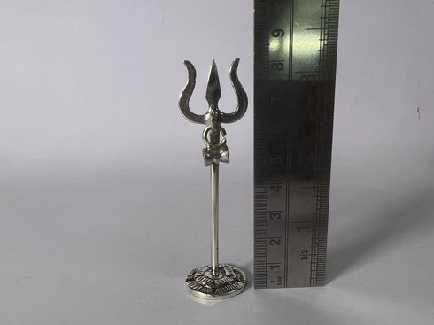 Pure Silver Trishul Antique Idol 20g