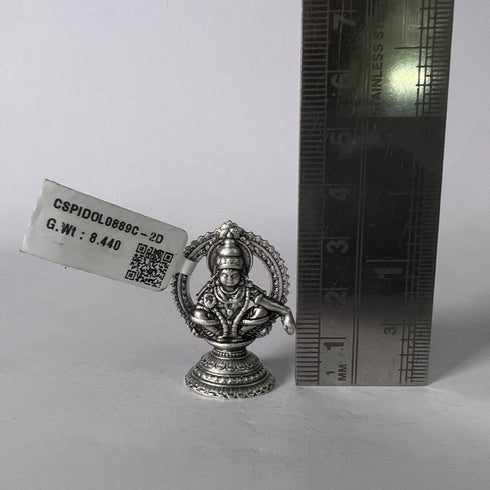 Pure Silver Ayyappa Idol Antique 8.45g