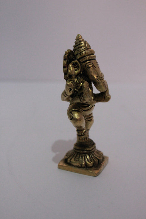 Brass Dancing Ganesha Idol Murti 255gm