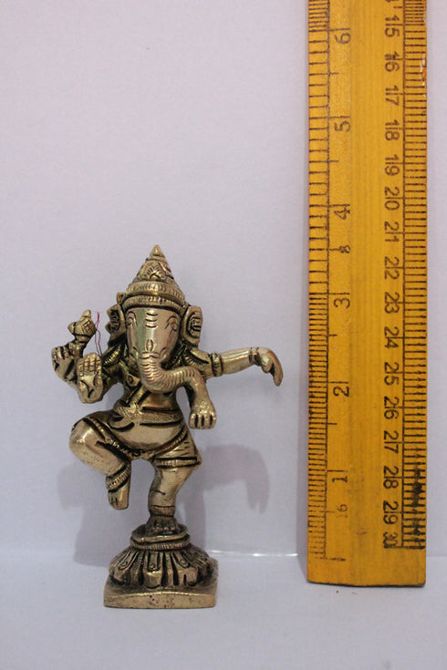 Brass Dancing Ganesha Idol Murti 255gm