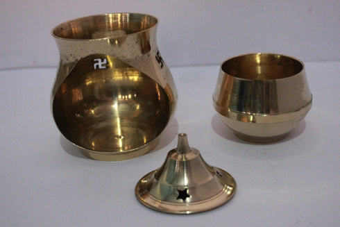 Brass Covered Jyoti for Pooja 264gm