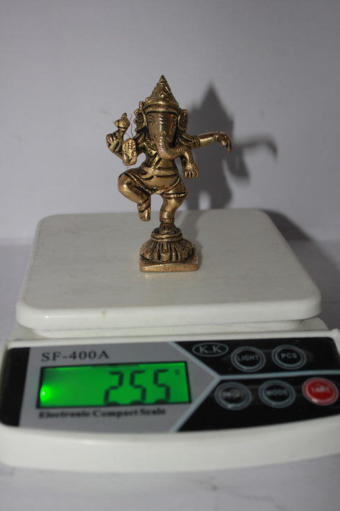 Brass Dancing Ganesha Idol Murti 255gm