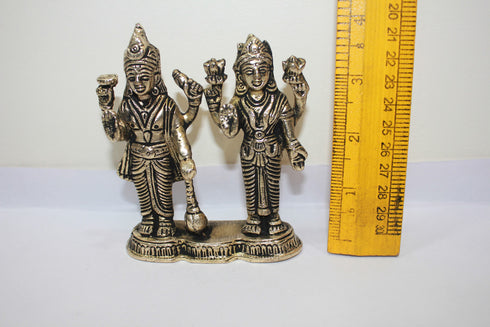 Brass Vishnu Laxmi Idol Statue 486g