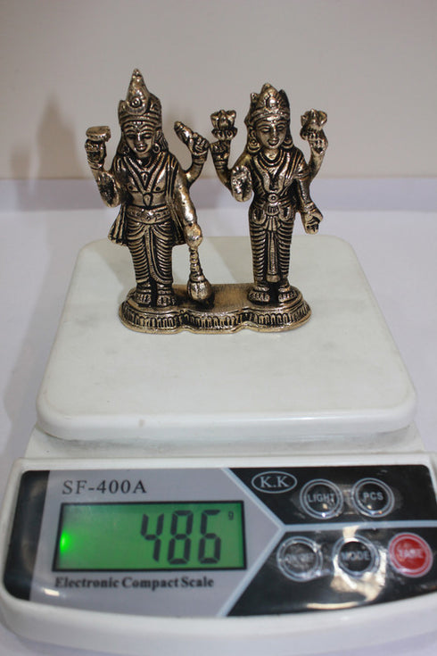 Brass Vishnu Laxmi Idol Statue 486g