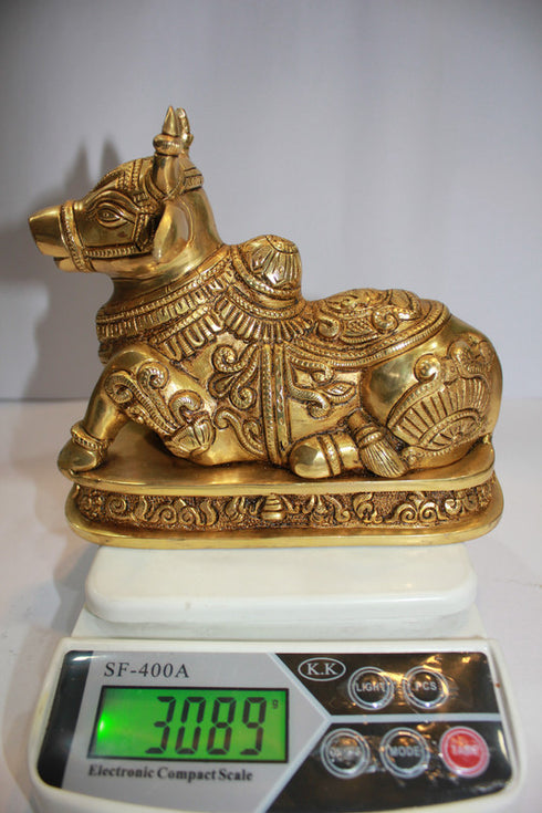 Brass Nandi Statue Idol 3089g
