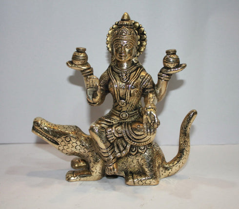 Brass Ganga Devi Statue 1511g