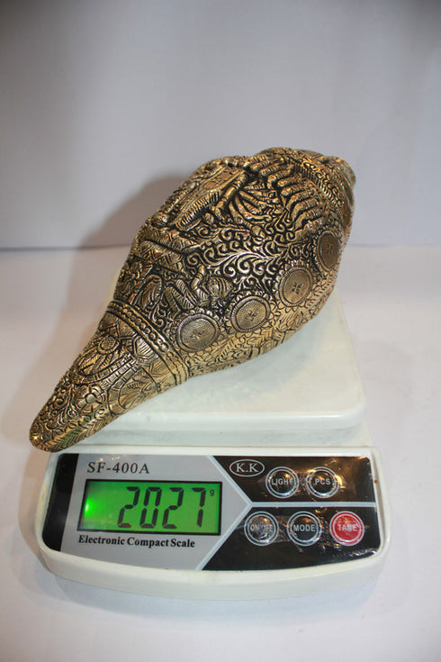 Brass Shankh, Vishwaroopam Conch 2027g