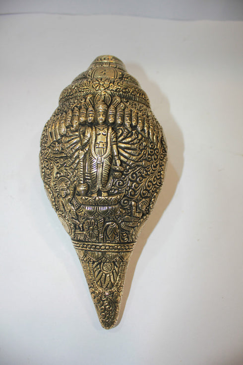 Brass Shankh, Vishwaroopam Conch 2027g