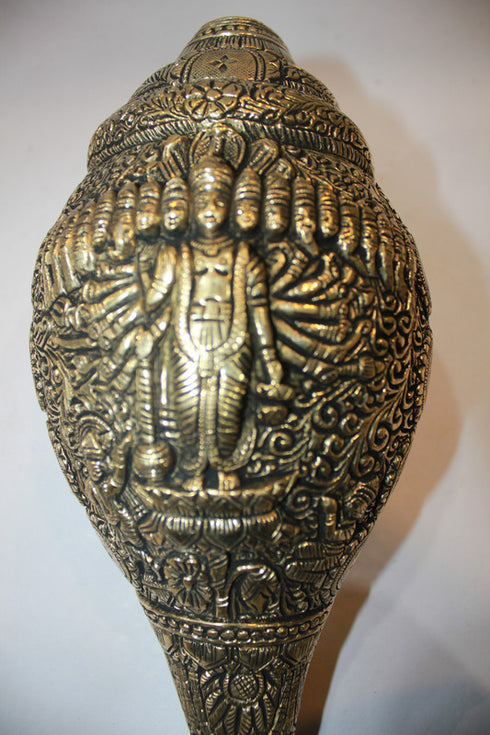 Brass Shankh, Vishwaroopam Conch 2027g