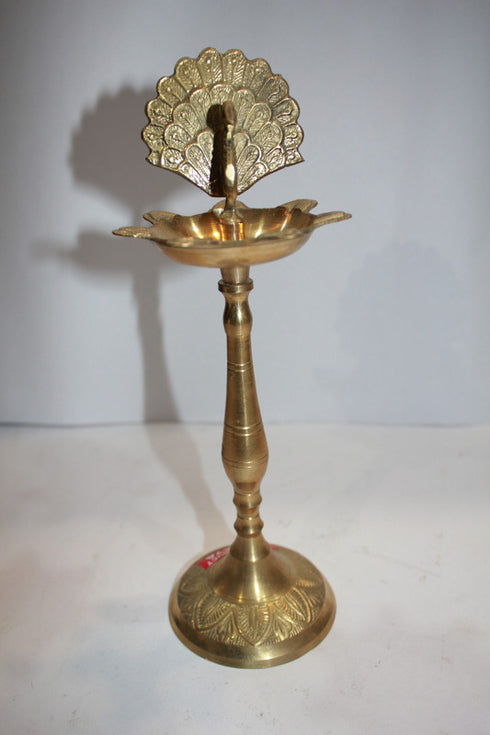 Brass Peacock Lamp, Diya, Deepak 211g