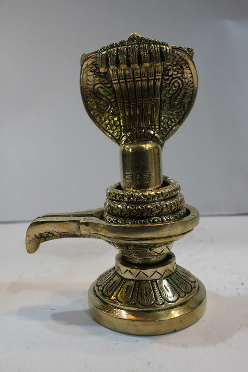 Brass Shivling with Sheshnag 1072g
