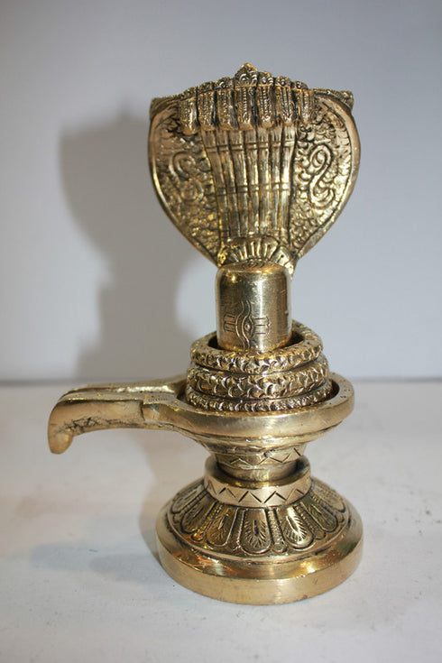 Brass Shivling with Sheshnag 1072g