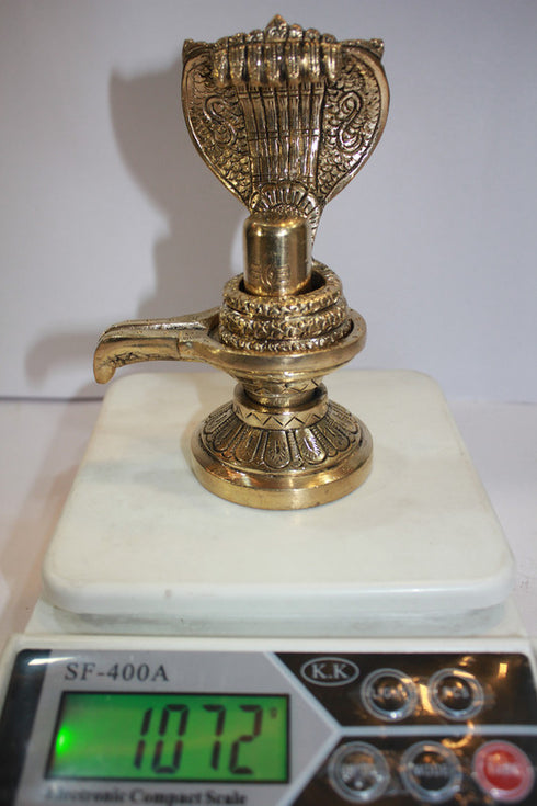 Brass Shivling with Sheshnag 1072g