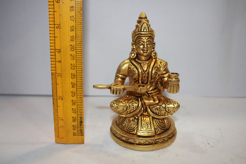 Brass Annapurna Devi Murti Statue 1357g