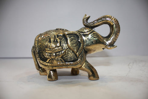 Brass Pair Elephant Statue 1455g