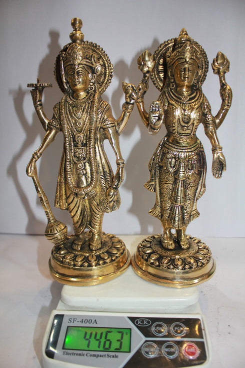 Brass Vishnu Laxmi Idol Statue 4463g