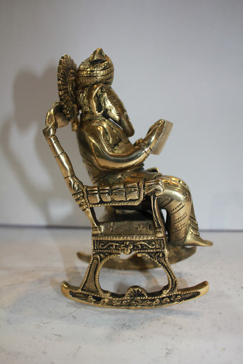 Brass Chair Ganesh Statue 1839g