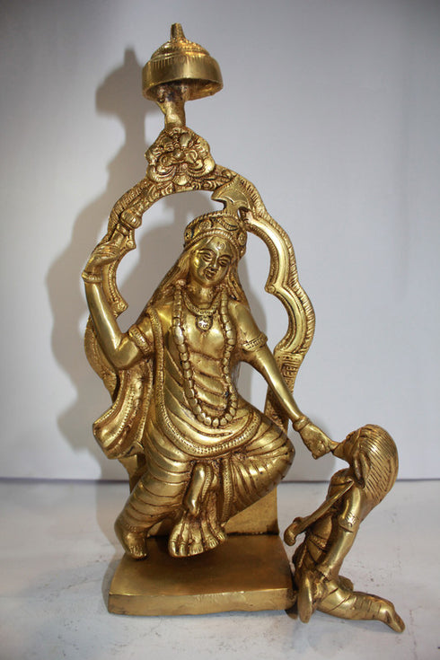 Brass Kali Maa God Idol Statue 3268g