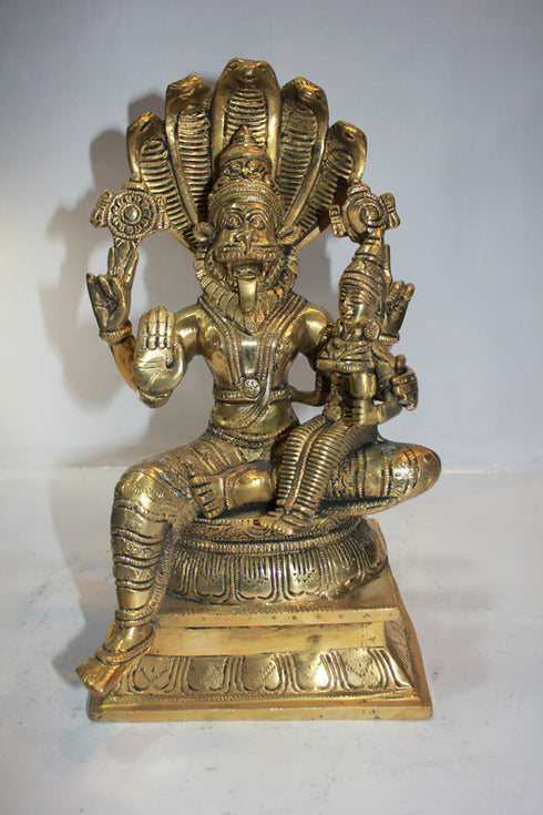 Brass Narsingh Bhagwan God Idol Statue 6.0kg