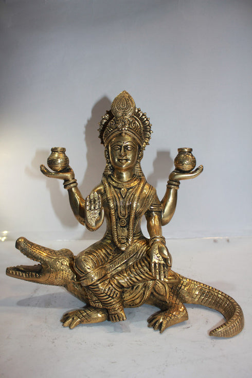 Brass Ganga Devi Statue 5.7kg