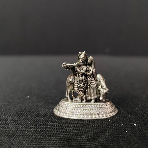 Pure Silver Antique Radha Krishna With Cow Antique 7g