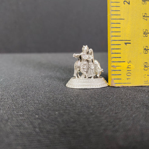 Pure Silver Antique Radha Krishna With Cow Antique 7g