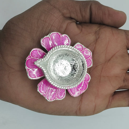 Pure Silver Fancy Diya Flower Pattern 12.29g
